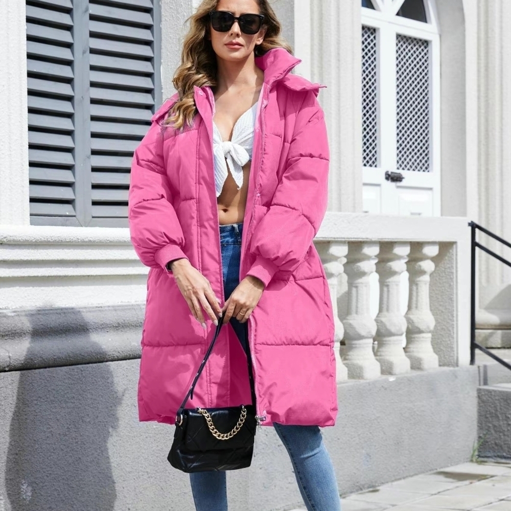 Stylish Pink Puffer Coat